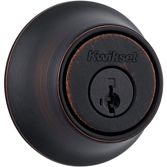 Kwikset 660 Single Cylinder Deadbolt Featuring SmartKey Security In Bronze